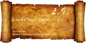 Lazányi Imre névjegykártya